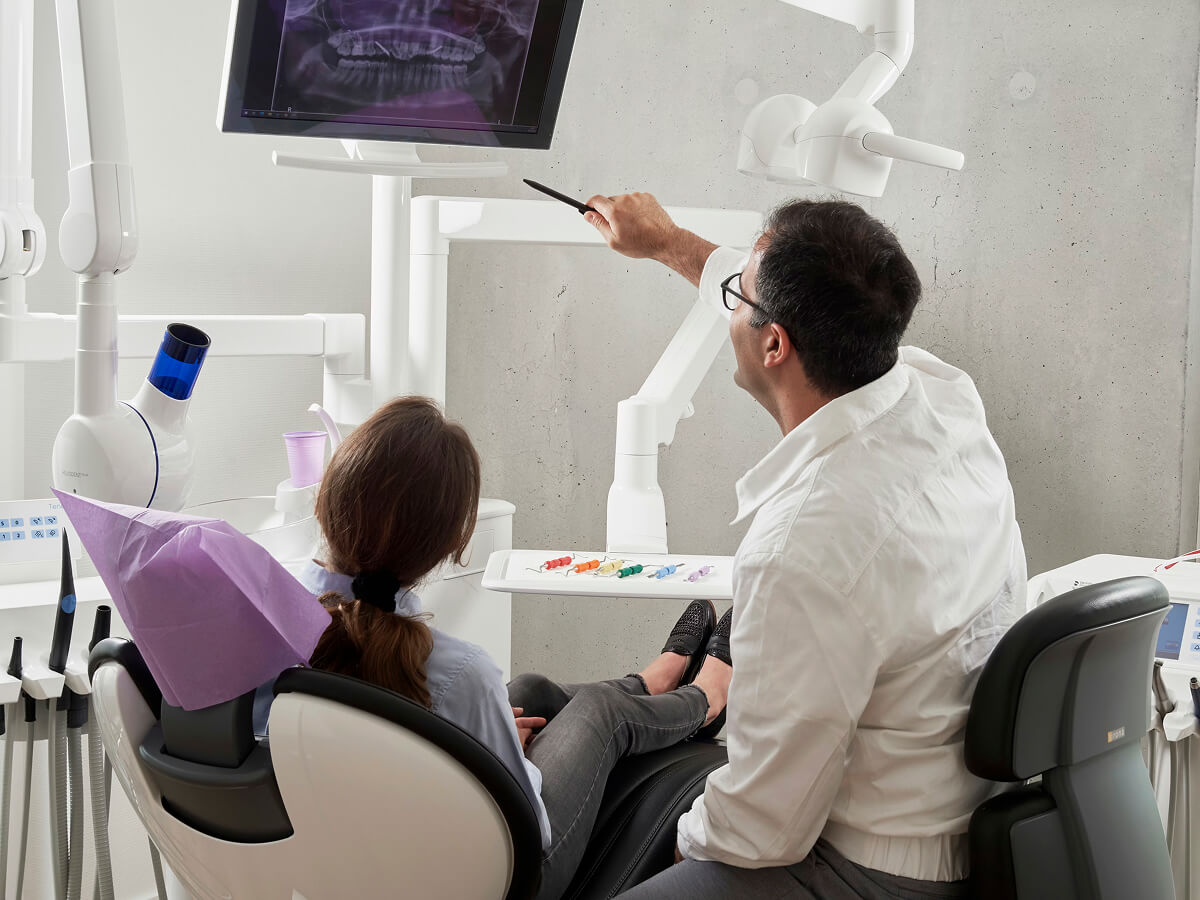 Patient receiving preventive dental care