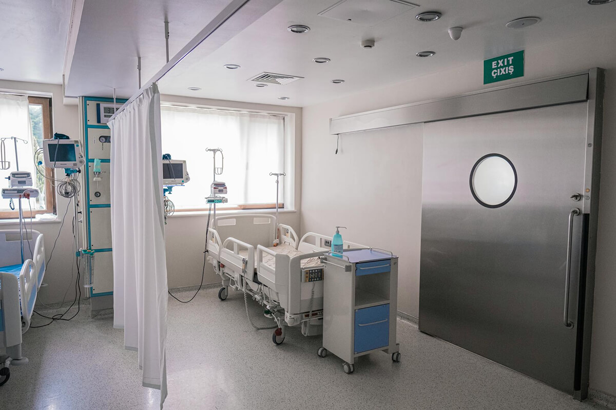 Hospital setting representing indemnity coverage for unexpected events